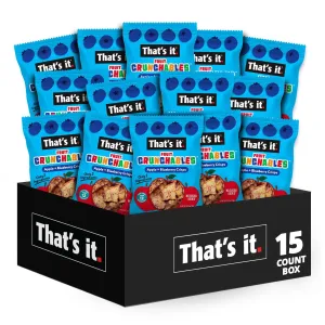 That's it. Fruit Crunchables – 100% Apple   Blueberry Crisps, 15 Pack healthy snacks for kids Plant-Based, Non-GMO, Gluten-Free, No Sugar Added, Healthy Fruit Snacks for Kids & Adults