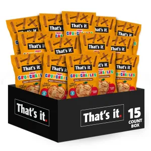 That’s it. Fruit Crunchables Apple   Cinnamon Crisps, 15-Pack – 100% Plant-Based Fruit Snacks for Kids, Non-GMO, Gluten-Free, No Added Sugar, Allergen-Free, Healthy Lunchbox Snack for Kids & Adults