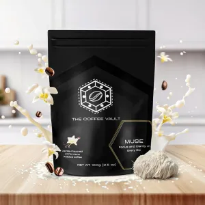 The Coffee Vault Vanilla Mushroom Coffee – Premium Coffee with Lion’s Mane Extract and Natural Vanilla – 100g)