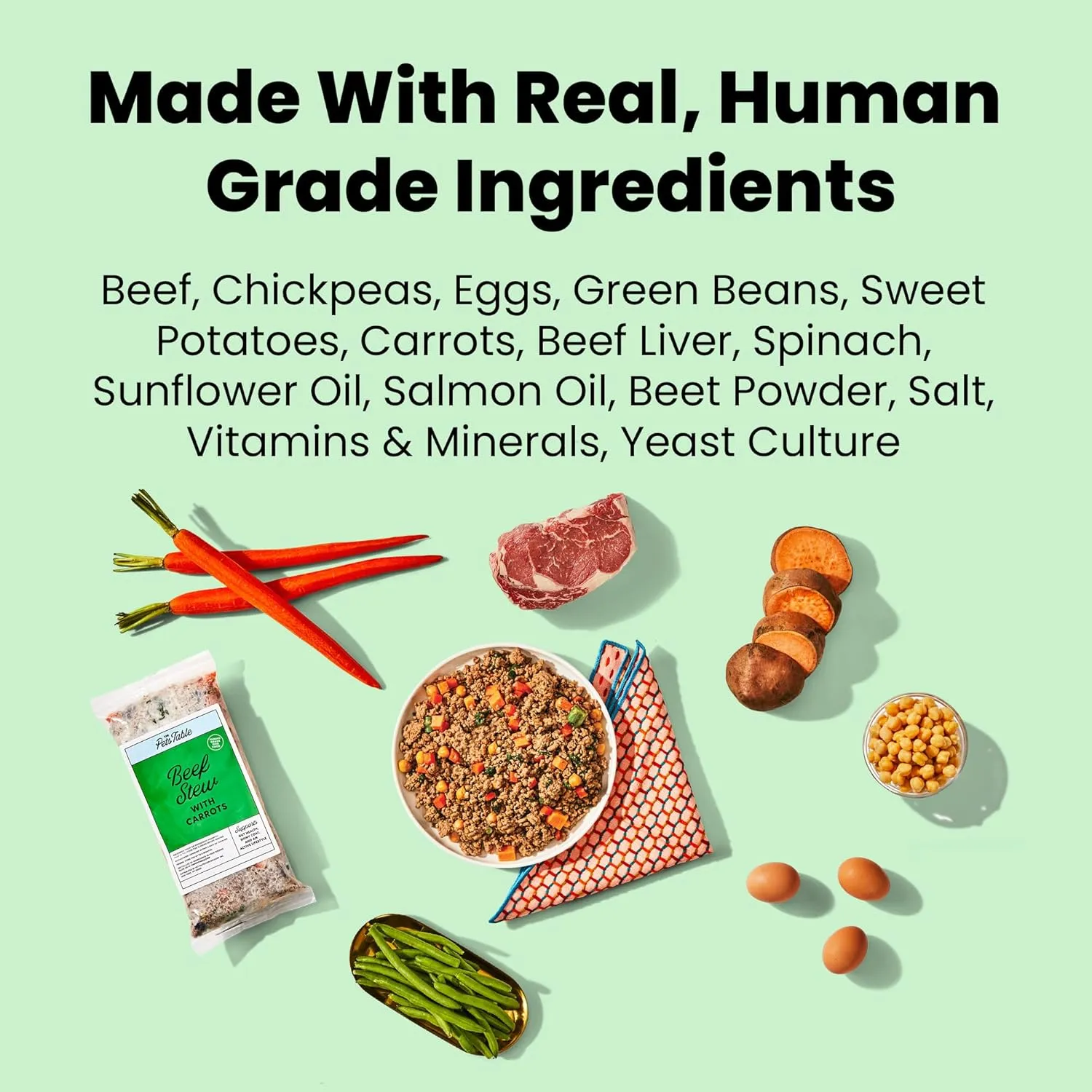 The Pets Table Human-Grade Variety Pack Fresh Dog Food, Complete Meal or Dog Food Topper, 6 Count of 15 to 17-oz Pouches, 5.9lbs