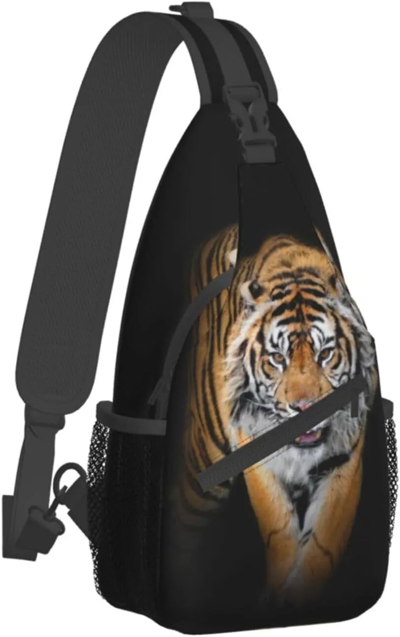 Tiger Crossbody Bag Men Shoulder Bag Backpack Cool Sling Bag Chest Casual Daypack for Outdoor