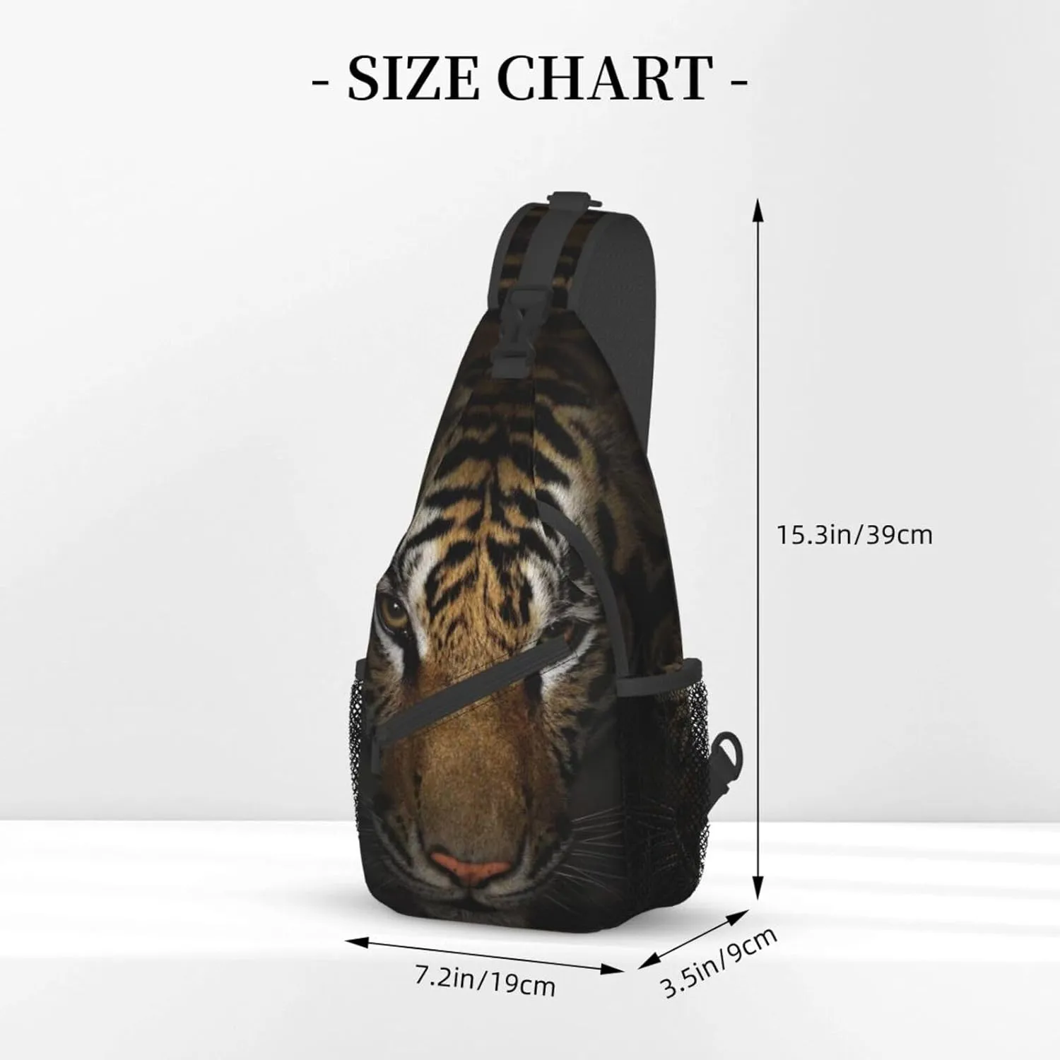 Tiger Crossbody Bag Men Shoulder Bag Backpack Cool Sling Bag Chest Casual Daypack for Outdoor