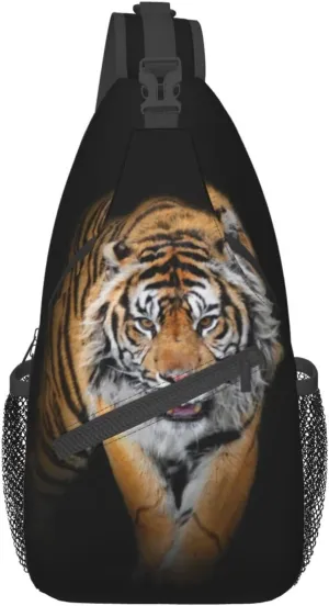 Tiger Crossbody Bag Men Shoulder Bag Backpack Cool Sling Bag Chest Casual Daypack for Outdoor
