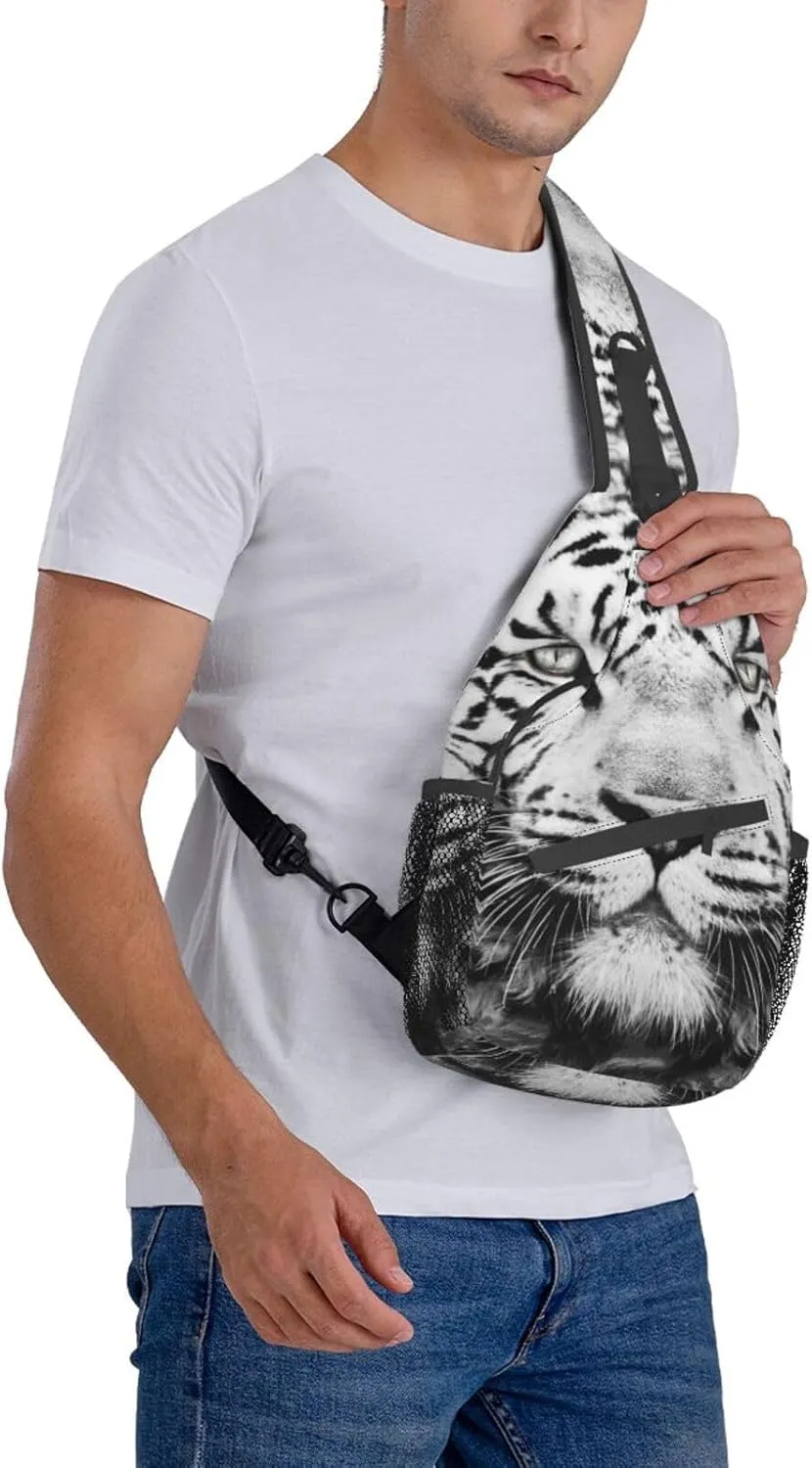 Tiger Crossbody Bag Men Shoulder Bag Backpack Cool Sling Bag Chest Casual Daypack for Outdoor