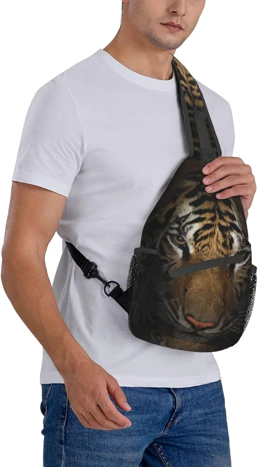 Tiger Crossbody Bag Men Shoulder Bag Backpack Cool Sling Bag Chest Casual Daypack for Outdoor