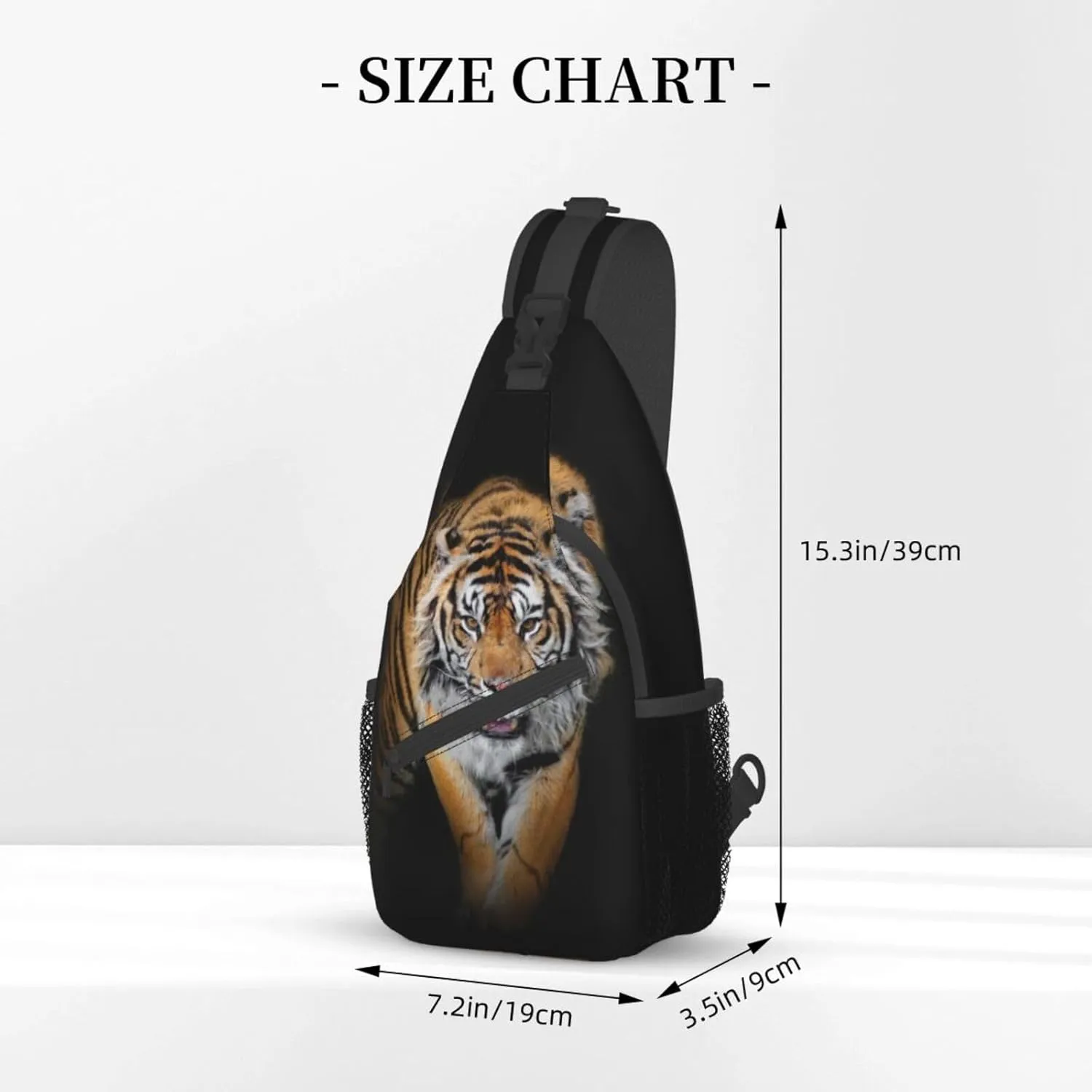 Tiger Crossbody Bag Men Shoulder Bag Backpack Cool Sling Bag Chest Casual Daypack for Outdoor