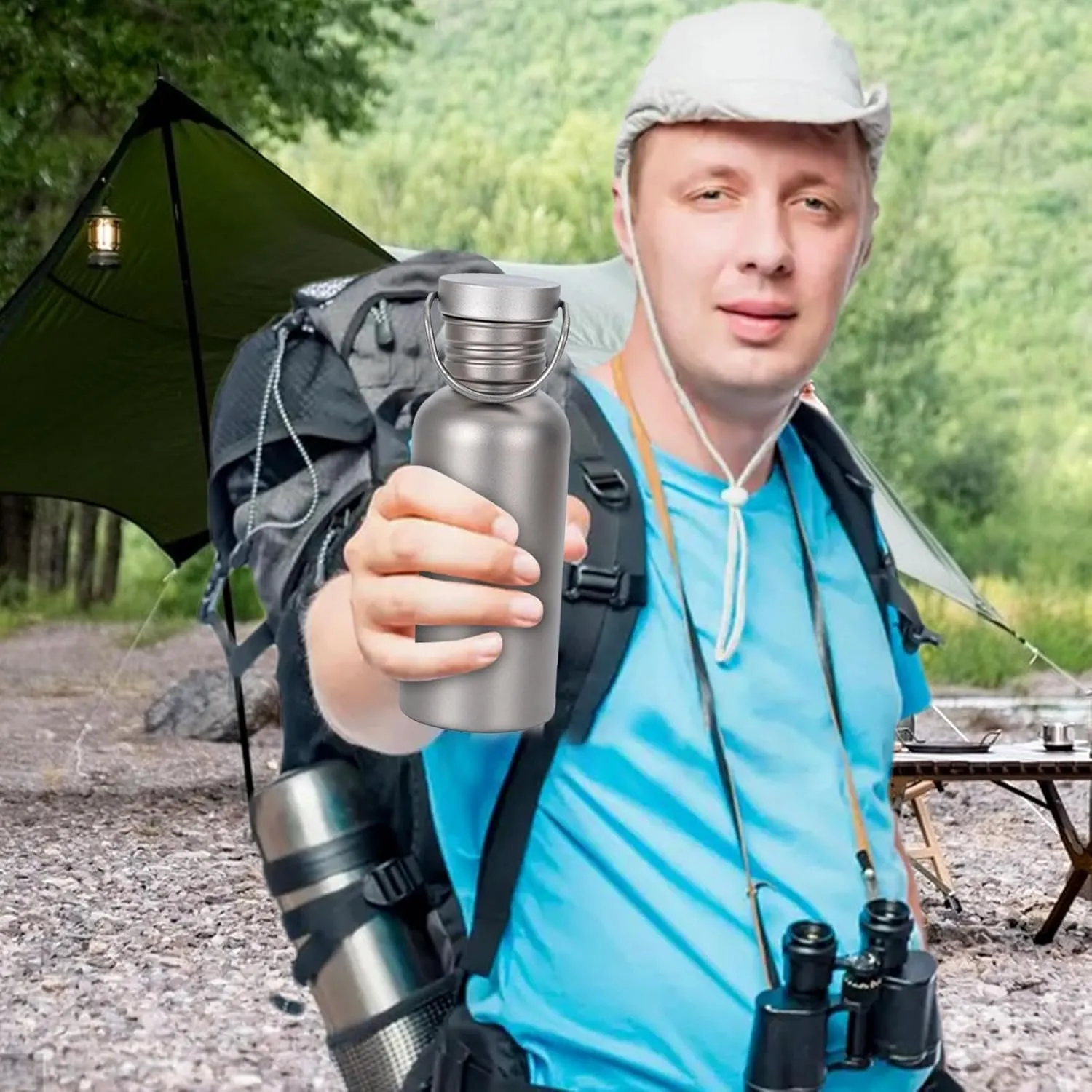 Titanium Outdoor Bottle - Outdoor Drinkware Bottle, Sports Hydration Bottle, Leak-Proof Water Bottle | Reusable Drink Bottle, Cycling Drinkware Leak-Proof for Outdoor Activities for Hiking