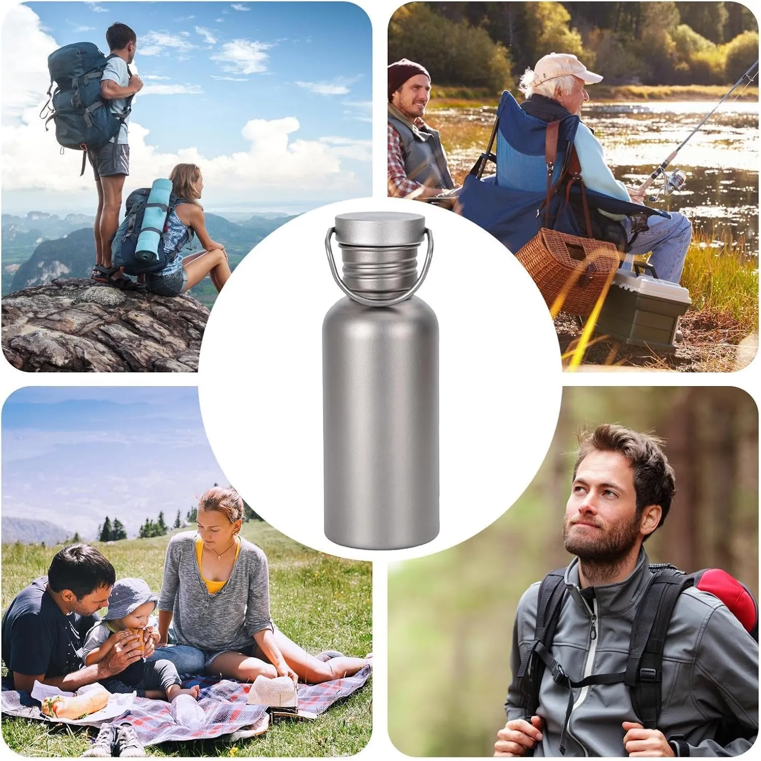 Titanium Outdoor Bottle - Outdoor Drinkware Bottle, Sports Hydration Bottle, Leak-Proof Water Bottle | Reusable Drink Bottle, Cycling Drinkware Leak-Proof for Outdoor Activities for Hiking