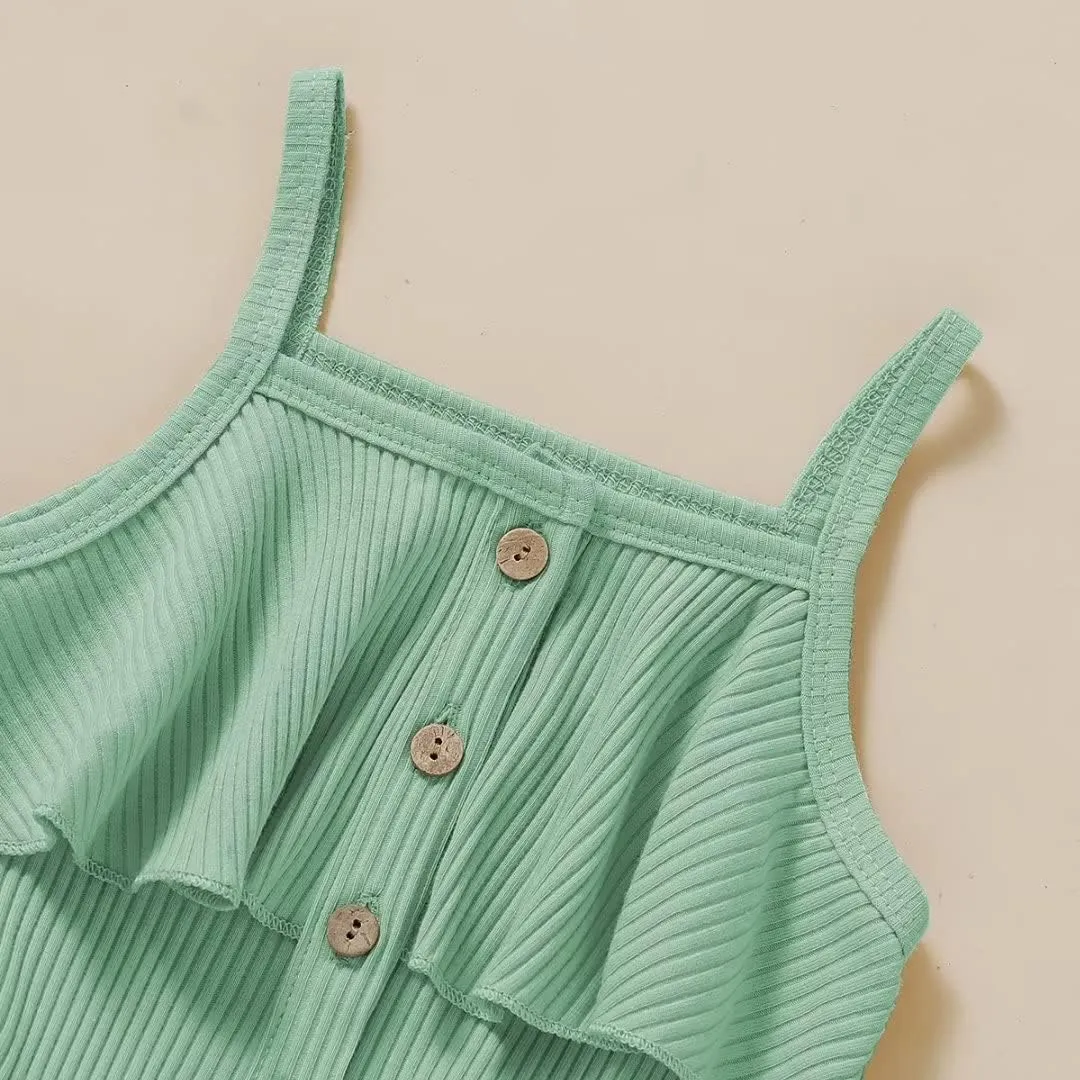 Toddler Girl Clothes Baby Girls Summer Sleeveless Clothing One Piece Halter Romper Jumpsuit 1-5T