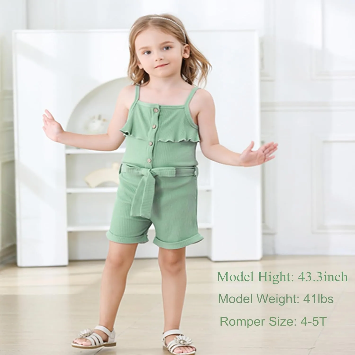 Toddler Girl Clothes Baby Girls Summer Sleeveless Clothing One Piece Halter Romper Jumpsuit 1-5T