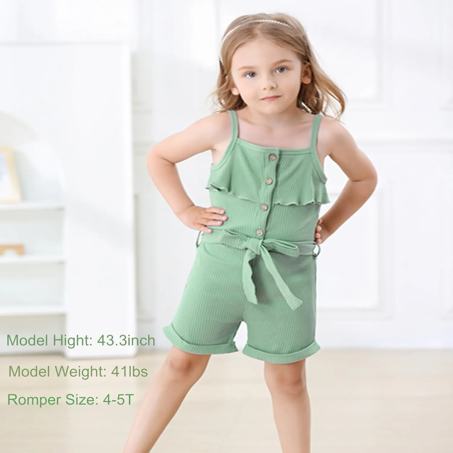 Toddler Girl Clothes Baby Girls Summer Sleeveless Clothing One Piece Halter Romper Jumpsuit 1-5T