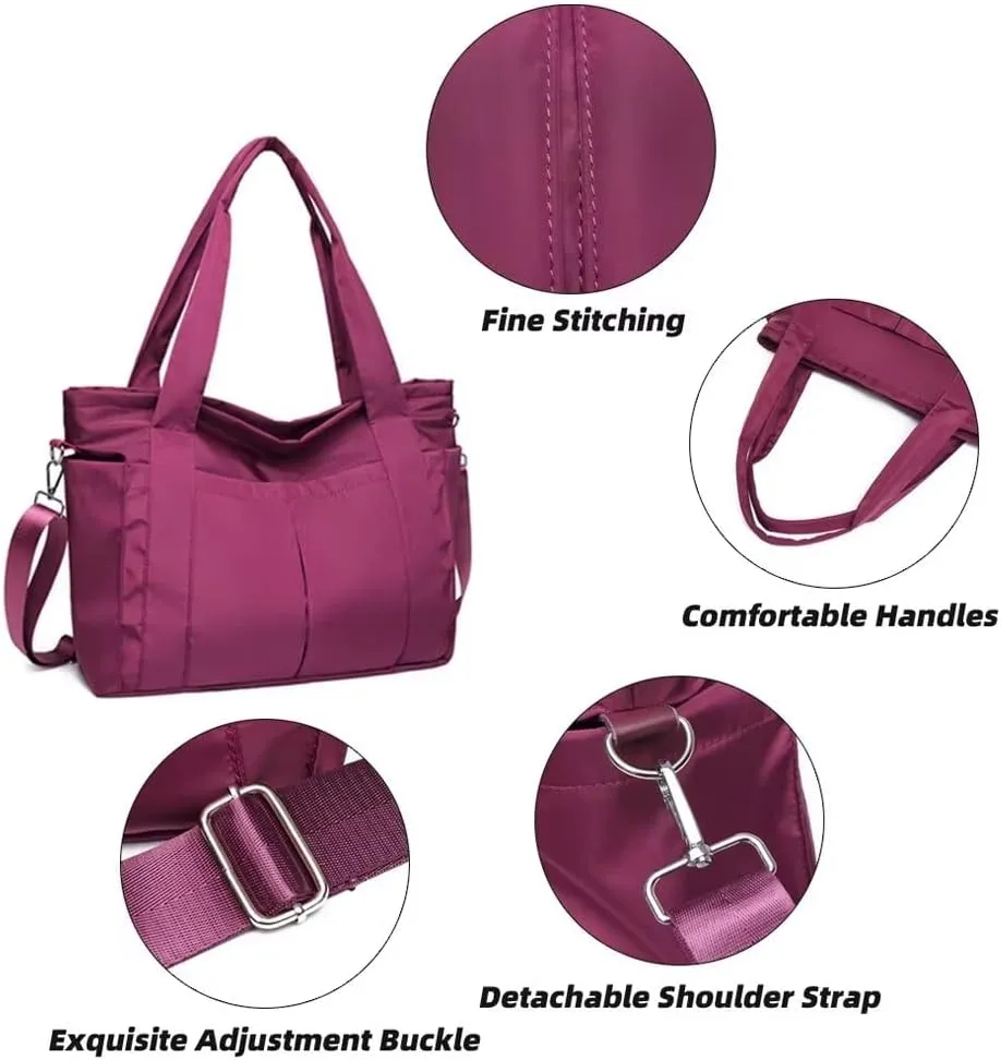 Tote Bag for Women Minimalist Waterproof Crossbody Purse Lightweight Business Travel Bag Large Multi Pockets Mom Bag