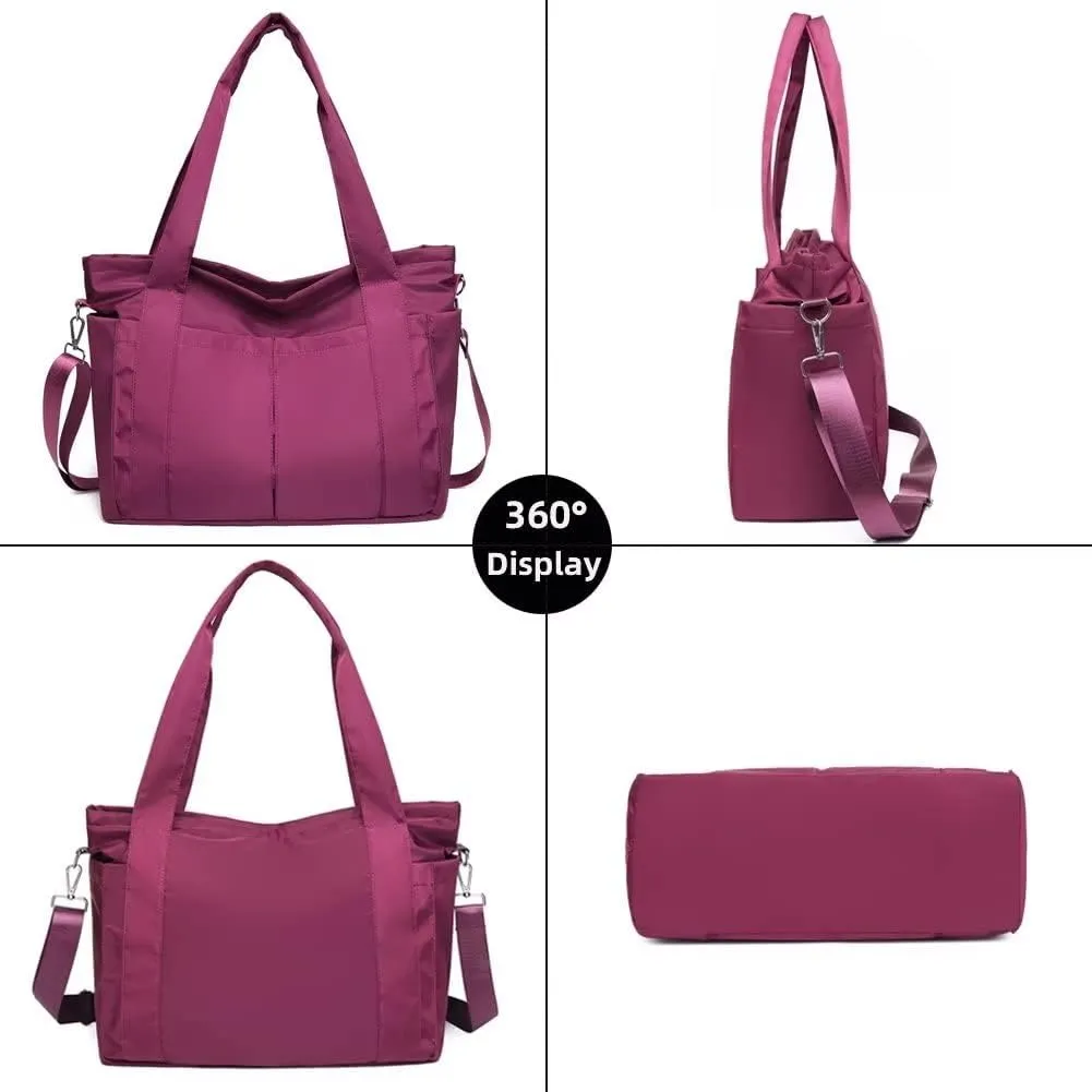 Tote Bag for Women Minimalist Waterproof Crossbody Purse Lightweight Business Travel Bag Large Multi Pockets Mom Bag