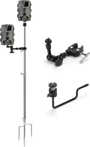 Trail Camera Mount, SPOODOR 2 Pack Trail Camera Stand and Game Camera Tree Mount, with Universal 1/4"-20 Screw