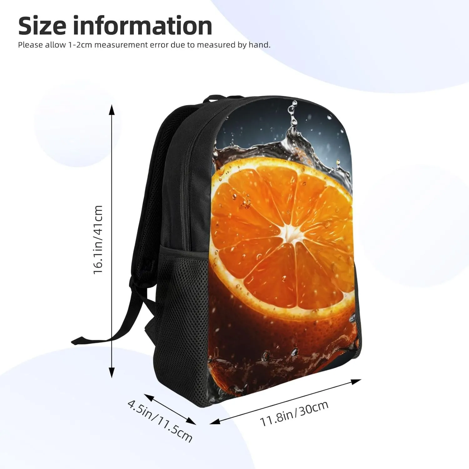 Travel Backpack for Women Men Refreshing Orange Daypack 15 inch Lightweight Computer Bag Casual Back Pack