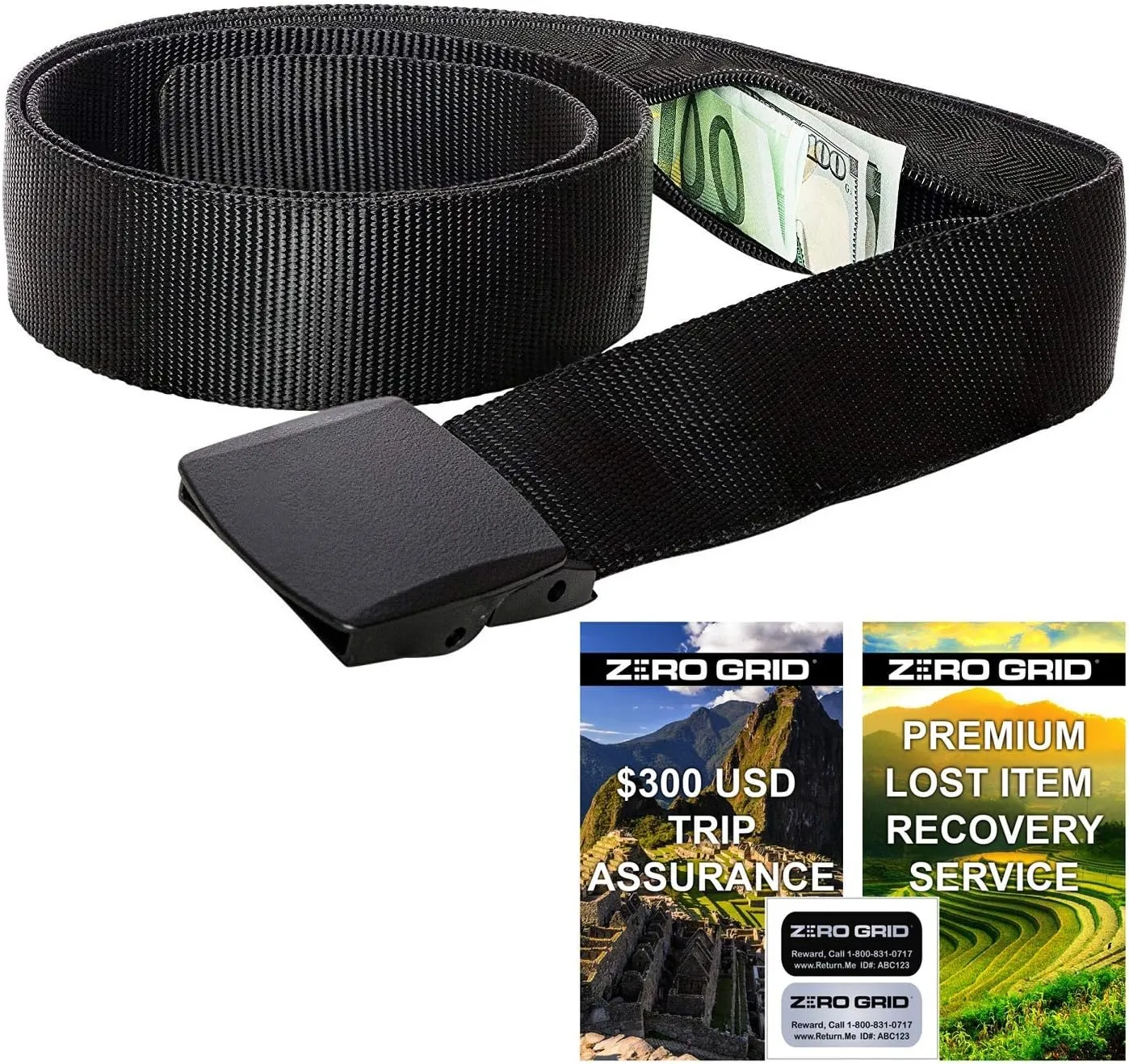 Travel Security Belt - Hidden Money Belt Pouch - TSA Approved Anti-Theft Concealable Design with Zipper Pocket for Cash, Card, Accessories - Adjustable Fit for Men and Women with a Sturdy Buckle