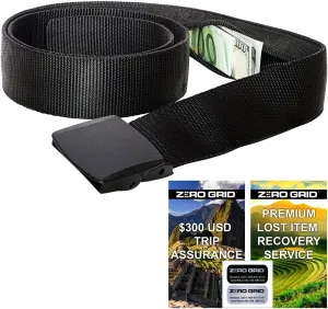 Travel Security Belt - Hidden Money Belt Pouch - TSA Approved Anti-Theft Concealable Design with Zipper Pocket for Cash, Card, Accessories - Adjustable Fit for Men and Women with a Sturdy Buckle