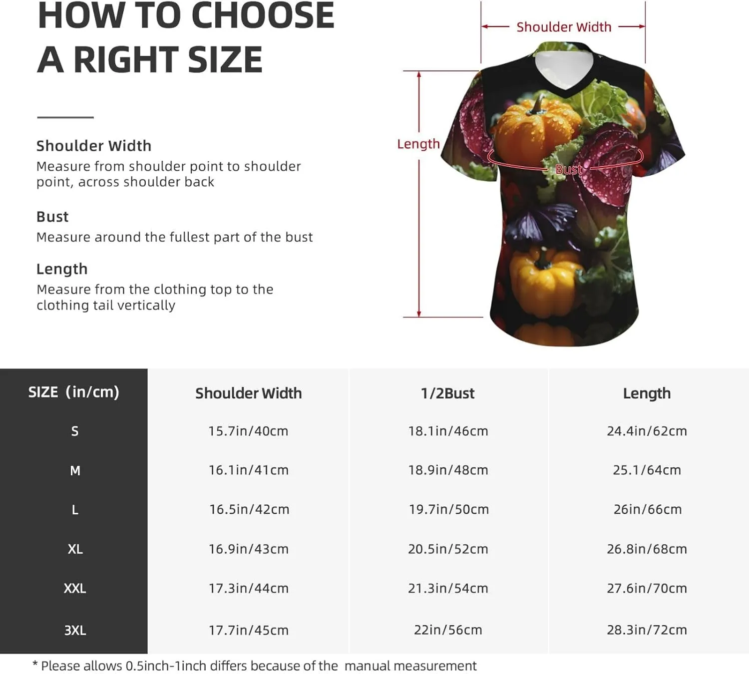 Trendy Women's V-Neck T-Shirt â€“ Classic Fresh Cabbage Print Tee for Work, Daily, Travel, Running, Home Wear