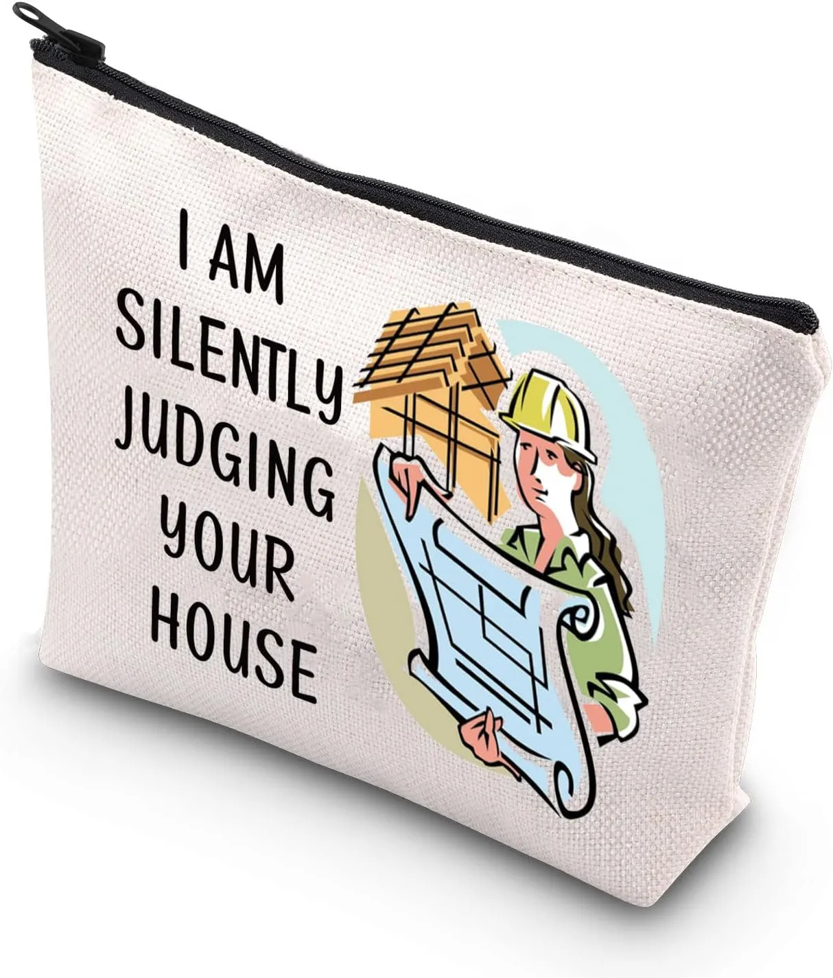 TSOTMO Architect Gift I Am Silently Judging Your House Future Architect Zipper Pouch Makeup Bag (JUDGING YOUR HOUSE)
