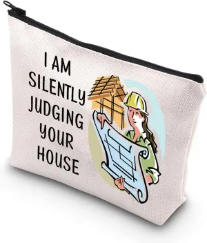TSOTMO Architect Gift I Am Silently Judging Your House Future Architect Zipper Pouch Makeup Bag (JUDGING YOUR HOUSE)