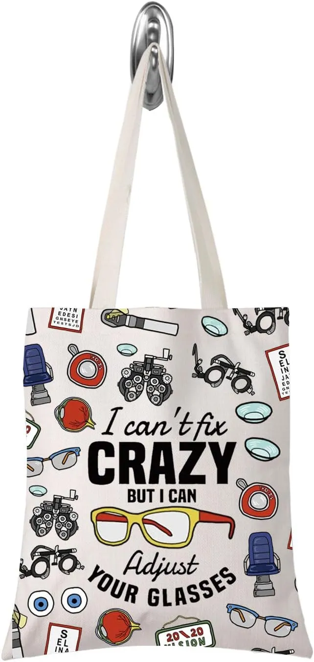 TSOTMO Dispensing Opticians Gift Optometry Gift Eyeglasses Makeup Bag Knowledge Lovers Gifts (YOUR GLASSES tote)