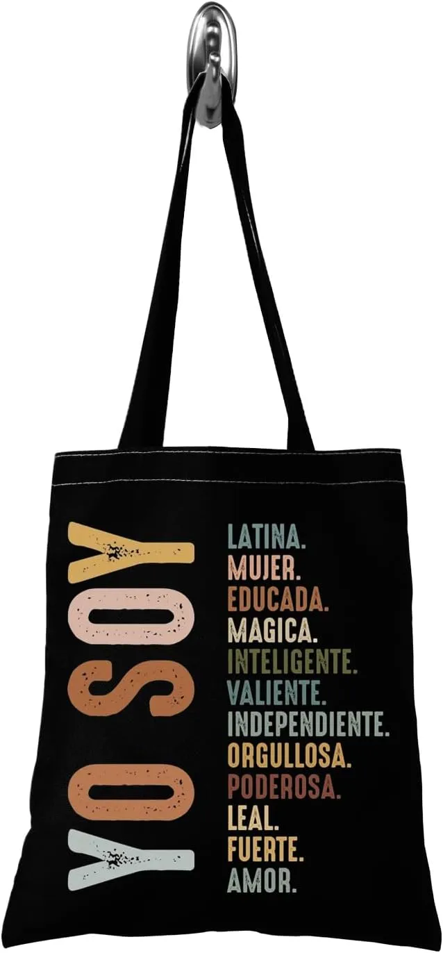 TSOTMO Mexican Tote Bag Yo Soy Latina Bag Hispanic Mexican Trip Gift Latina Pride Gift