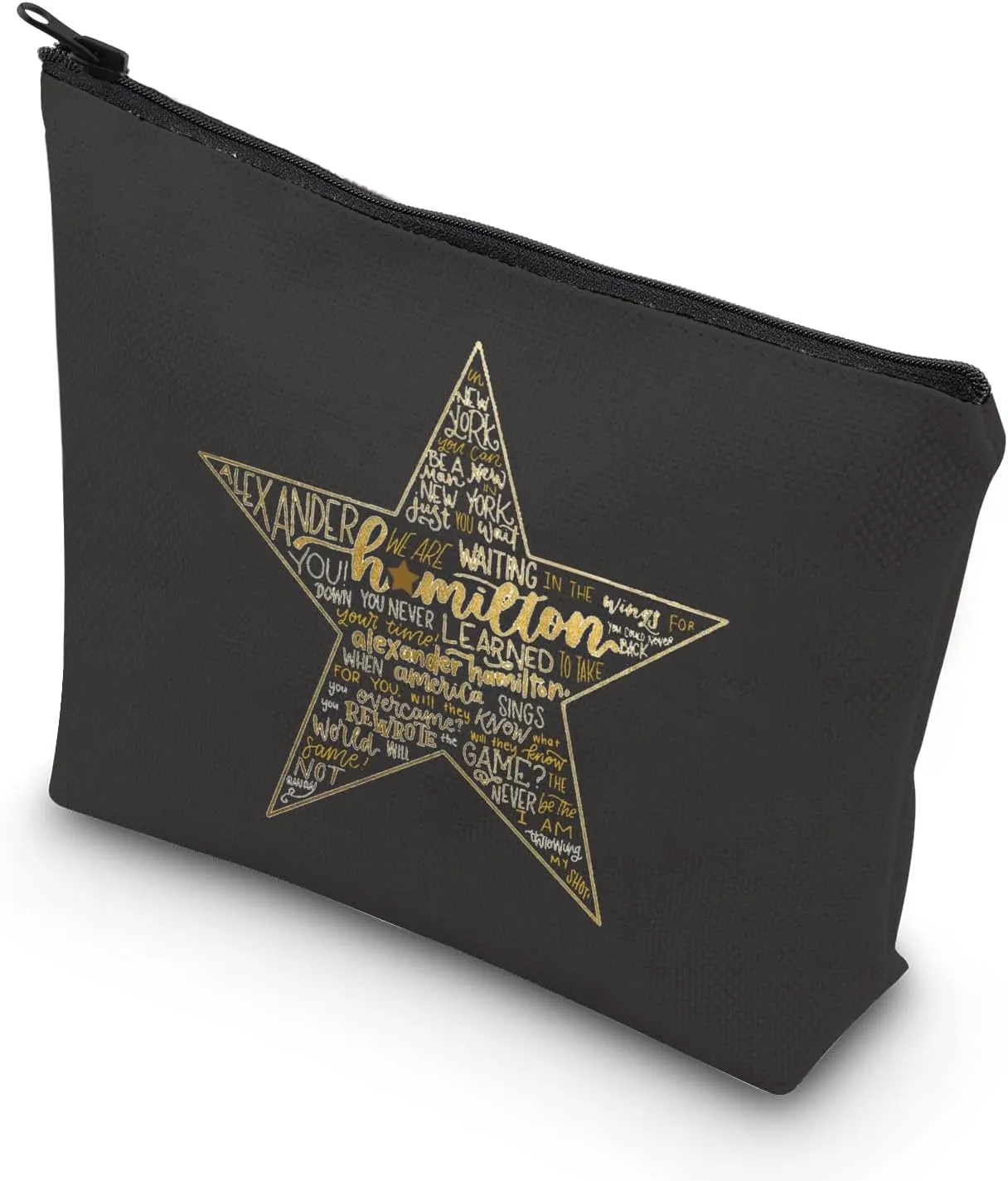 TSOTMO Musical Theatre Makeup Bag Musical Inspired Zipper Pouch Bag(BLK-Musical WE ARE)