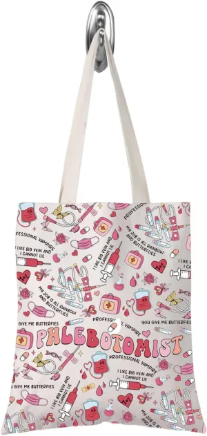 TSOTMO Phlebotomist Nurse Appreciation Tote Bag (Phlebotomy Technician Phleb Tech Gift)