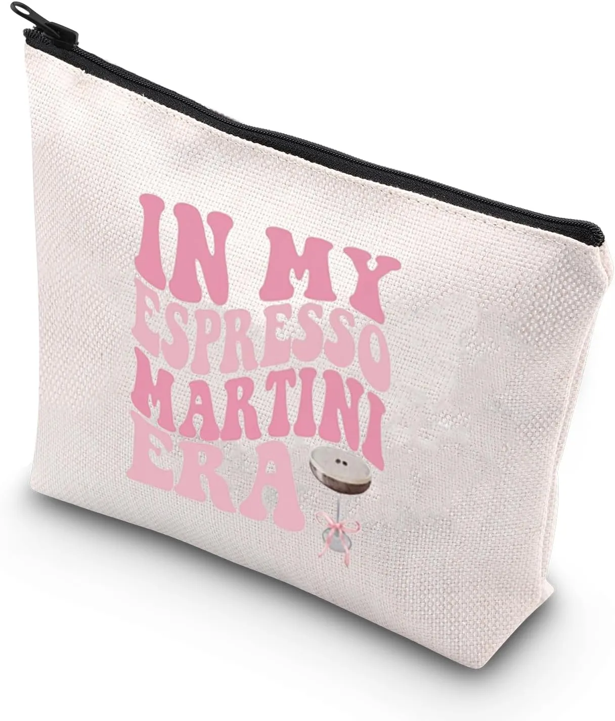 TSOTMO Tini Time Coquette In My Espresso Martini Era Makeup Bag - Cocktail Gift (My Espresso Bag)
