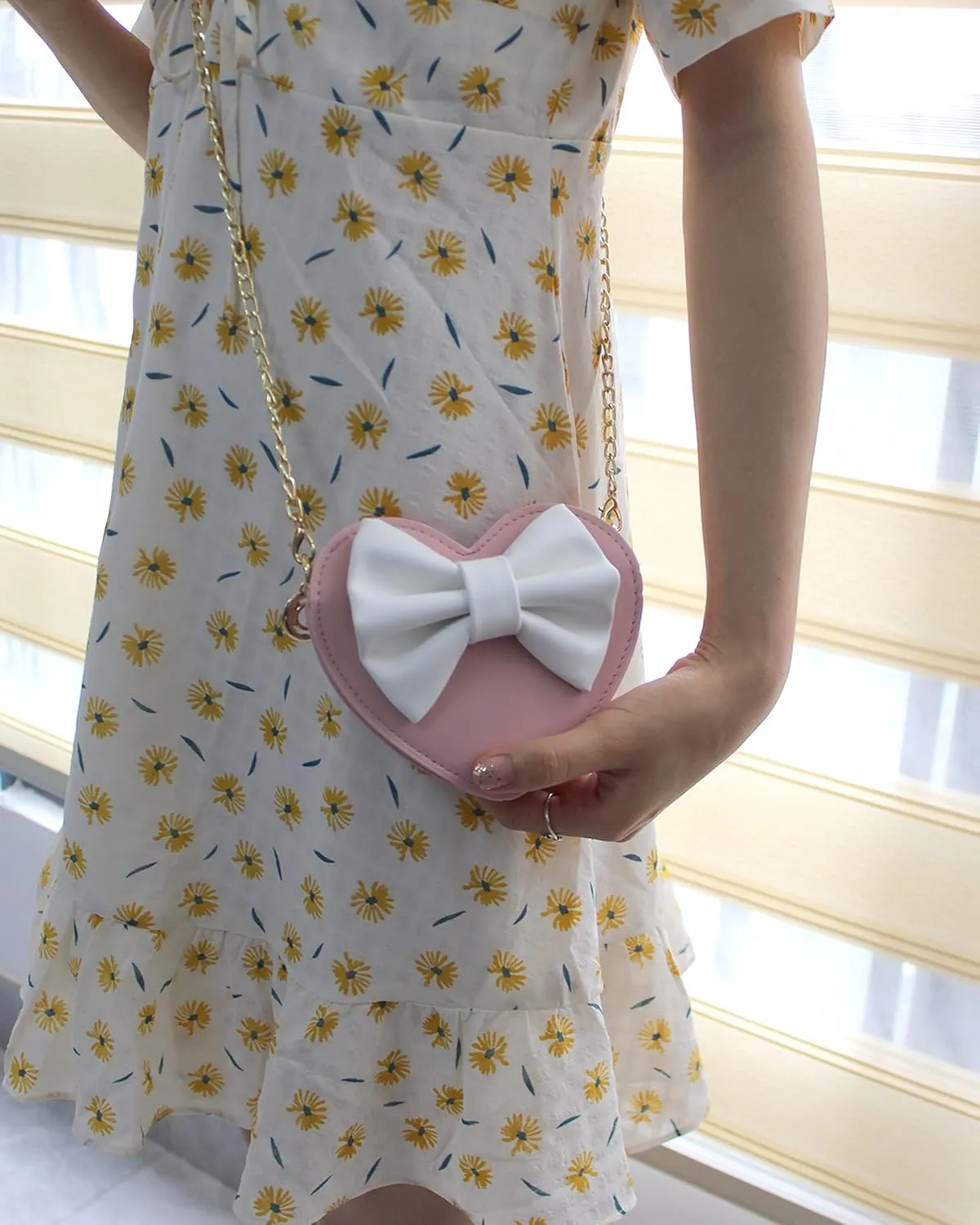 U Scinan Women Cute Bowknot Heart Shape Shoulder Bag Crossbody Handbags Coin Change Purse