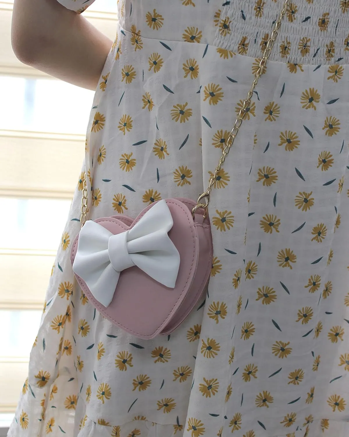 U Scinan Women Cute Bowknot Heart Shape Shoulder Bag Crossbody Handbags Coin Change Purse