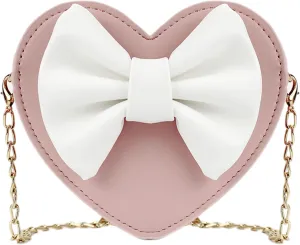 U Scinan Women Cute Bowknot Heart Shape Shoulder Bag Crossbody Handbags Coin Change Purse