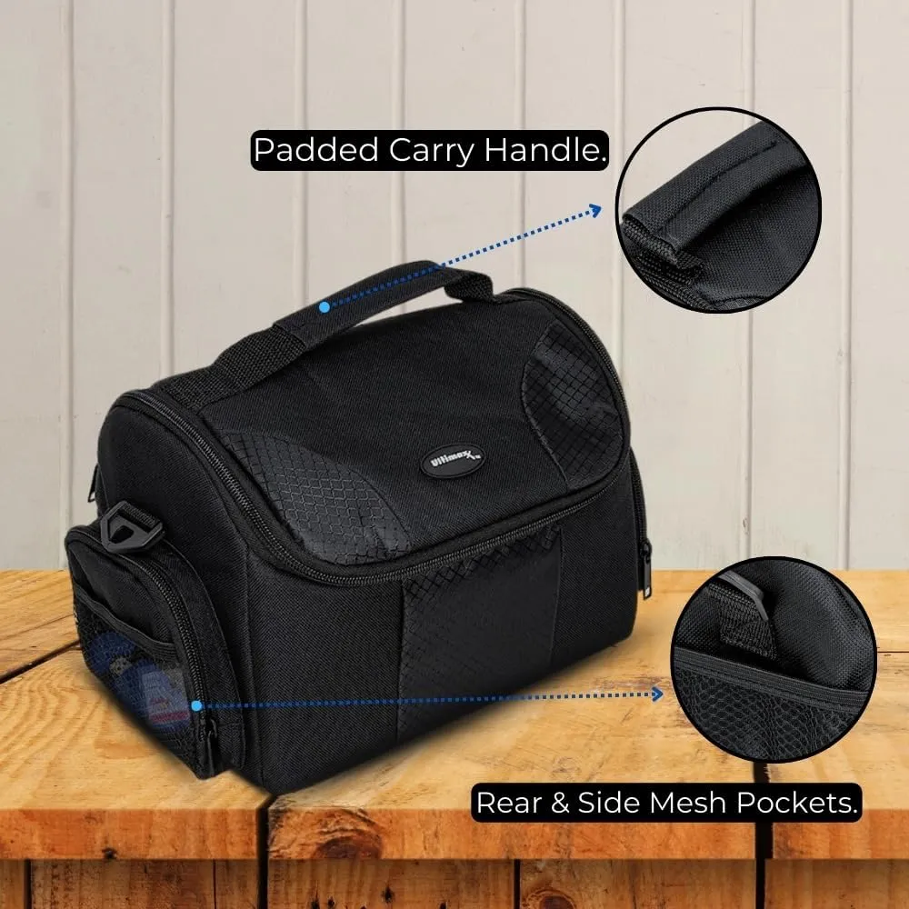 Ultimaxx Large SLR/DSLR Camera Deluxe Padded Gadget Bag/Carrying Case with Shoulder Strap for Sony,Nikon, Canon, Olympus, Pentax, Panasonic, Samsung & Many More Cameras & Camcorders