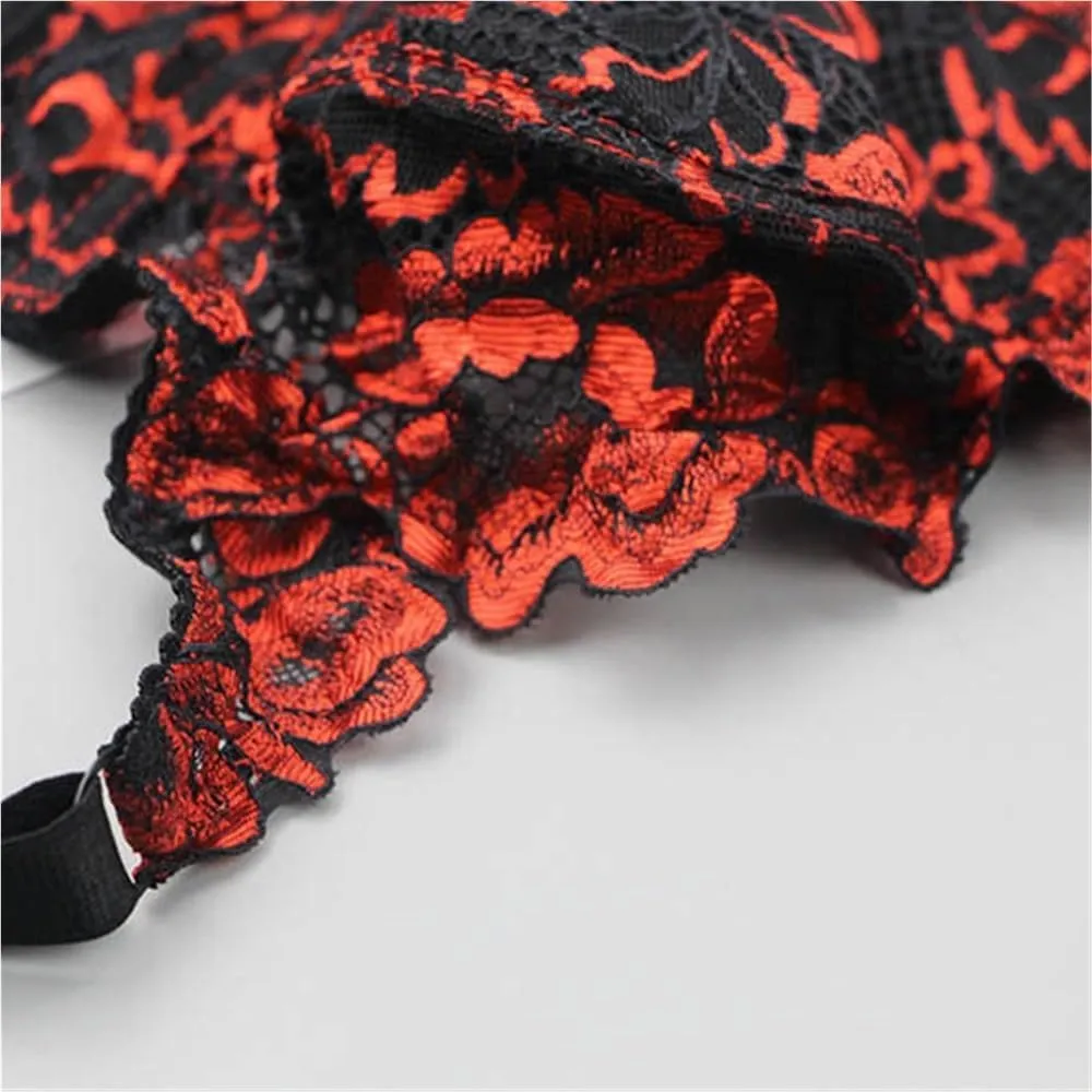 Ultra-Thin Cup Sexy Lace Bra for Women Soft Underwire Support Comfort Everyday Bras Push Up and Anti-Sagging Bralette