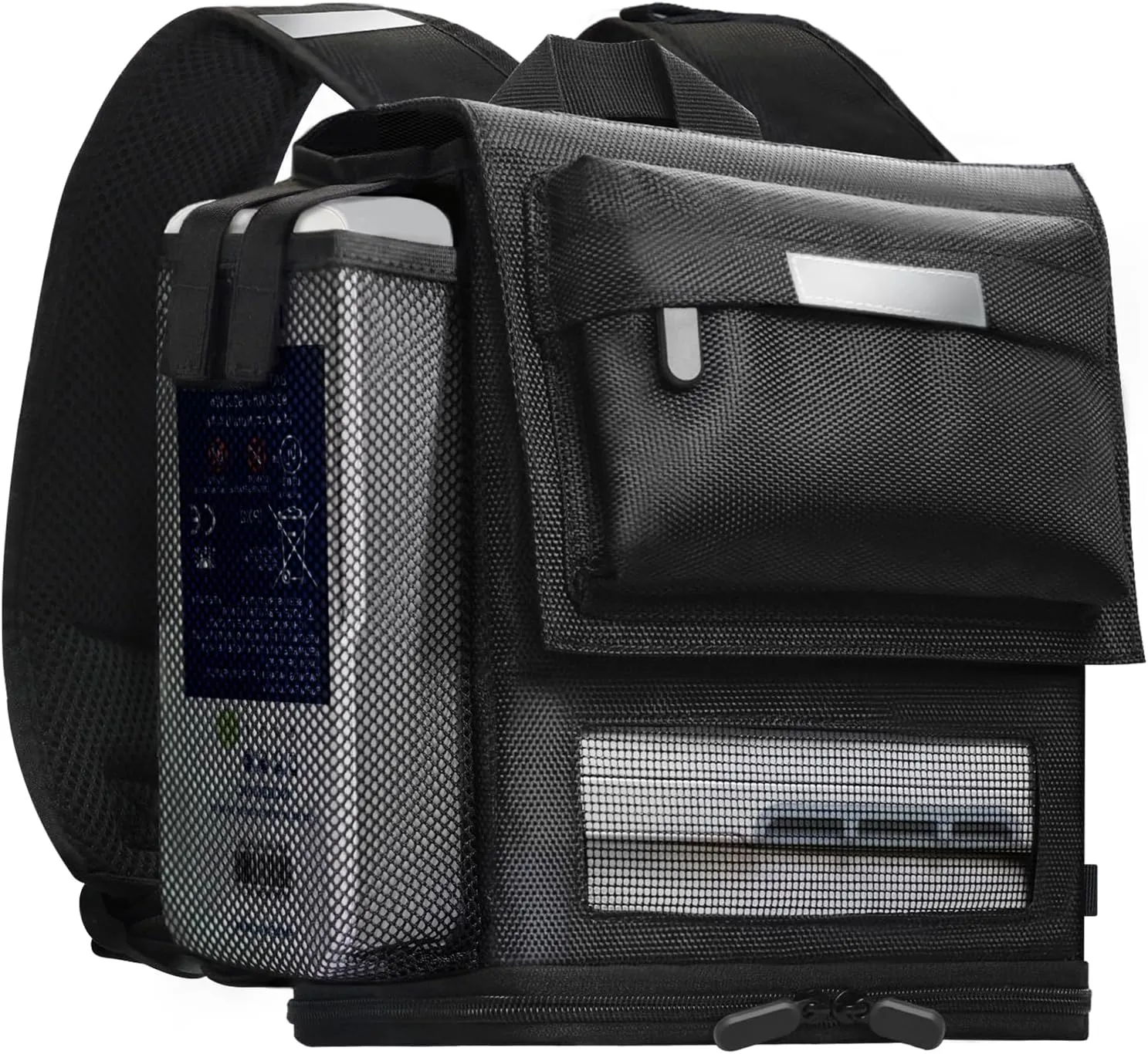 Ultralight and Rugged 360 Ventilated Backpack for Inogen One G5/Rove 6/OxyGo Next Portable Oxygen Concentrator - 1680D Fabric, Reflective Safety Straps, Trolley Sleeve