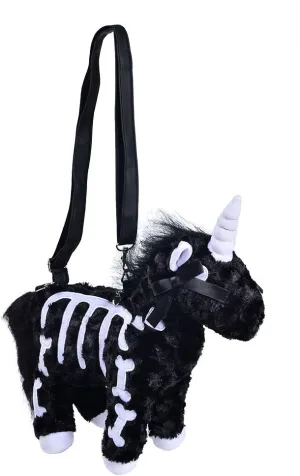 Unicorn Purse for Women Gothic Bag Crossbody Shoulder Cute Fluffy Animal Halloween (Black)