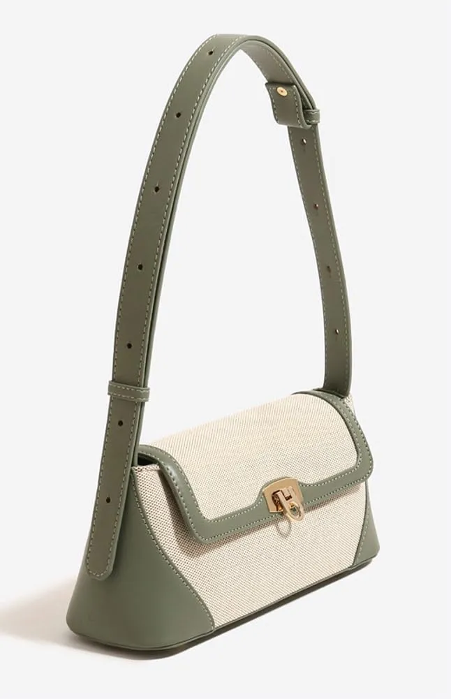 Unique Two-Tone Shoulder Bag – Vintage-Inspired Crossbody Purse Women, Retro Chic Office Commute Bag