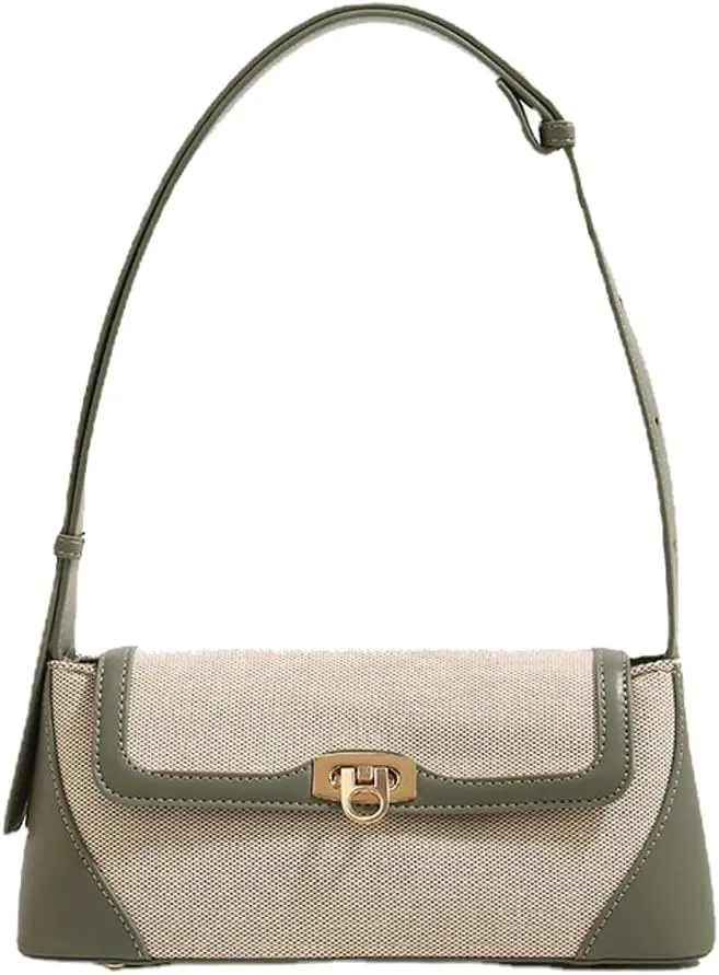 Unique Two-Tone Shoulder Bag – Vintage-Inspired Crossbody Purse Women, Retro Chic Office Commute Bag