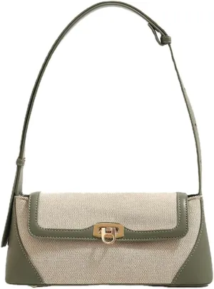Unique Two-Tone Shoulder Bag – Vintage-Inspired Crossbody Purse Women, Retro Chic Office Commute Bag