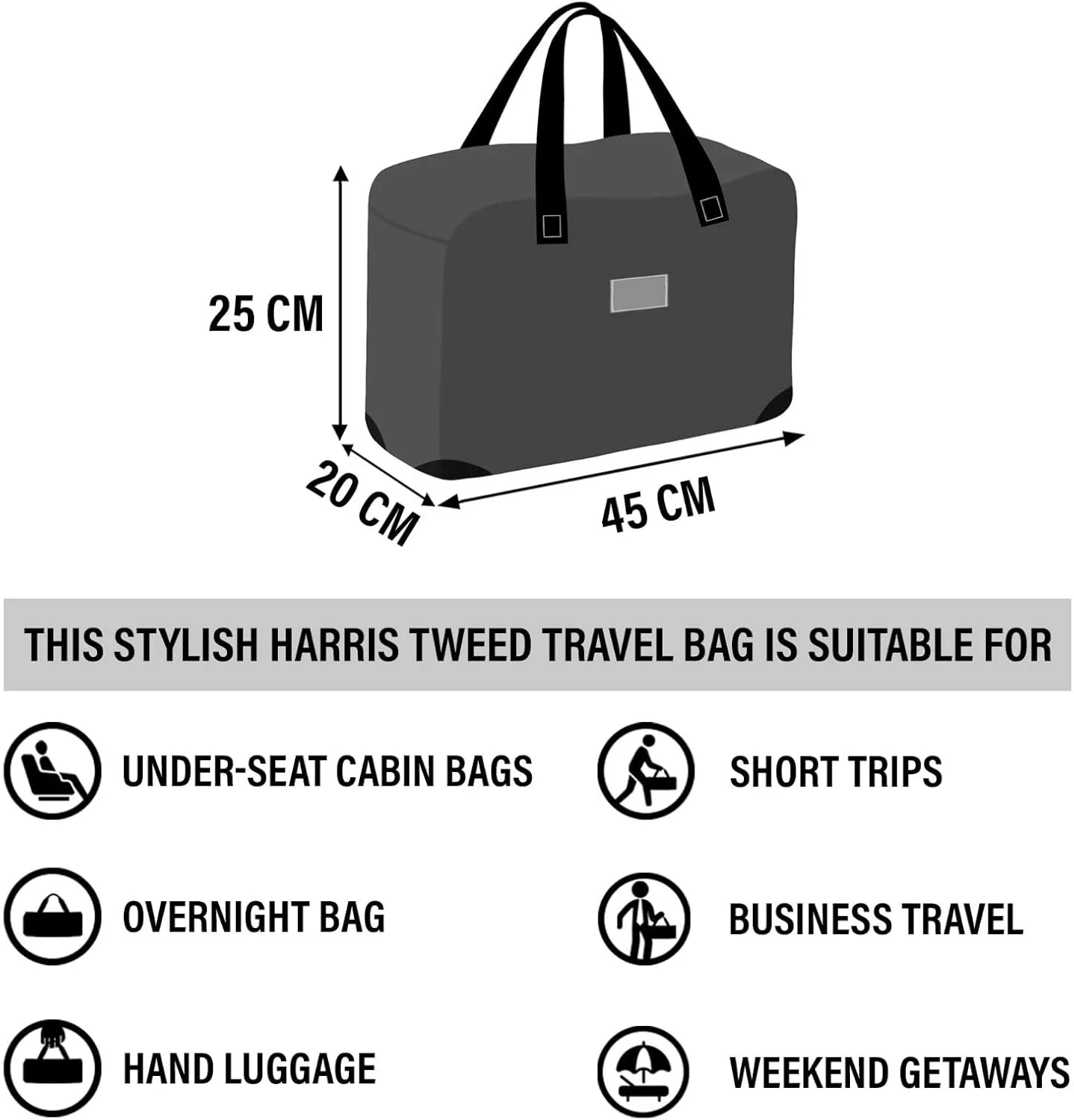 Unisex Harris Tweed Overnight Bag: Timeless Elegance Meets Unparalleled Functionality for Effortless Travel in Style (Muted Green & Purple Tartan)