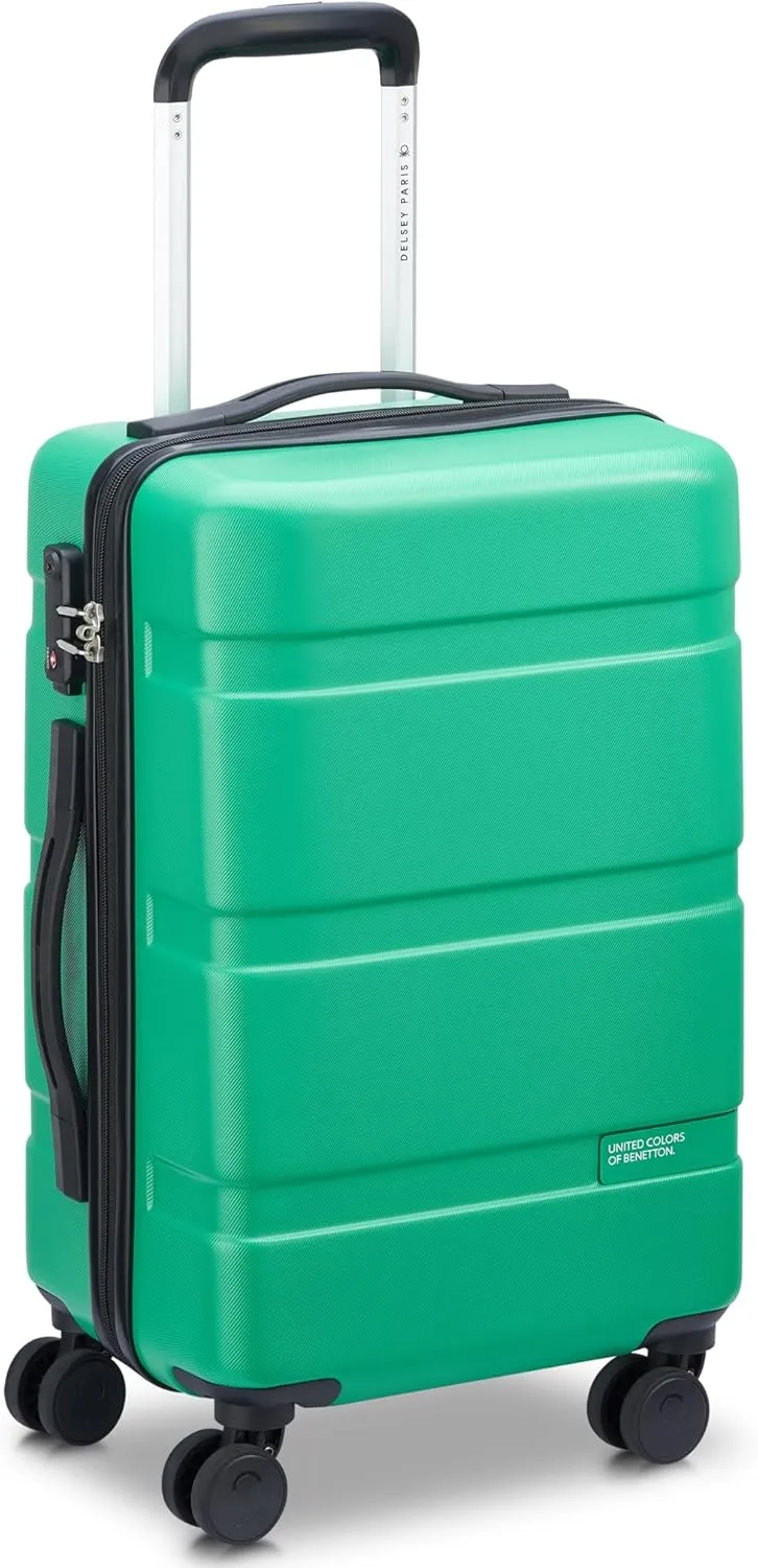 United Colors of Benetton Now Hardside Luggage with Spinner Wheels, Green, Carry-On 19 Inch