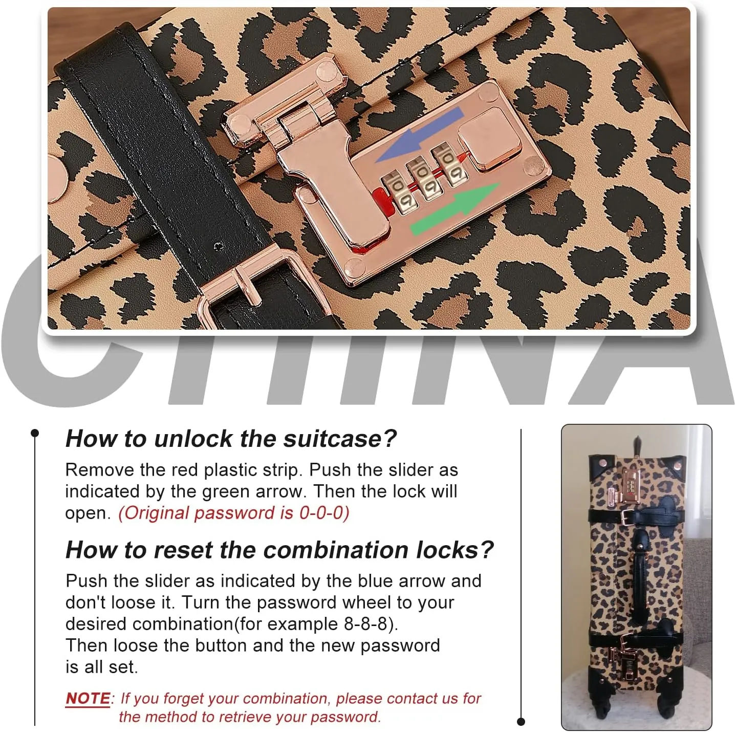 Unitravel 2 Piece Vintage Suitcase Set, 26inch Handmade Faux Leather Women Spinner Luggage with Cosmetic Train Case Handbag (Leopard)