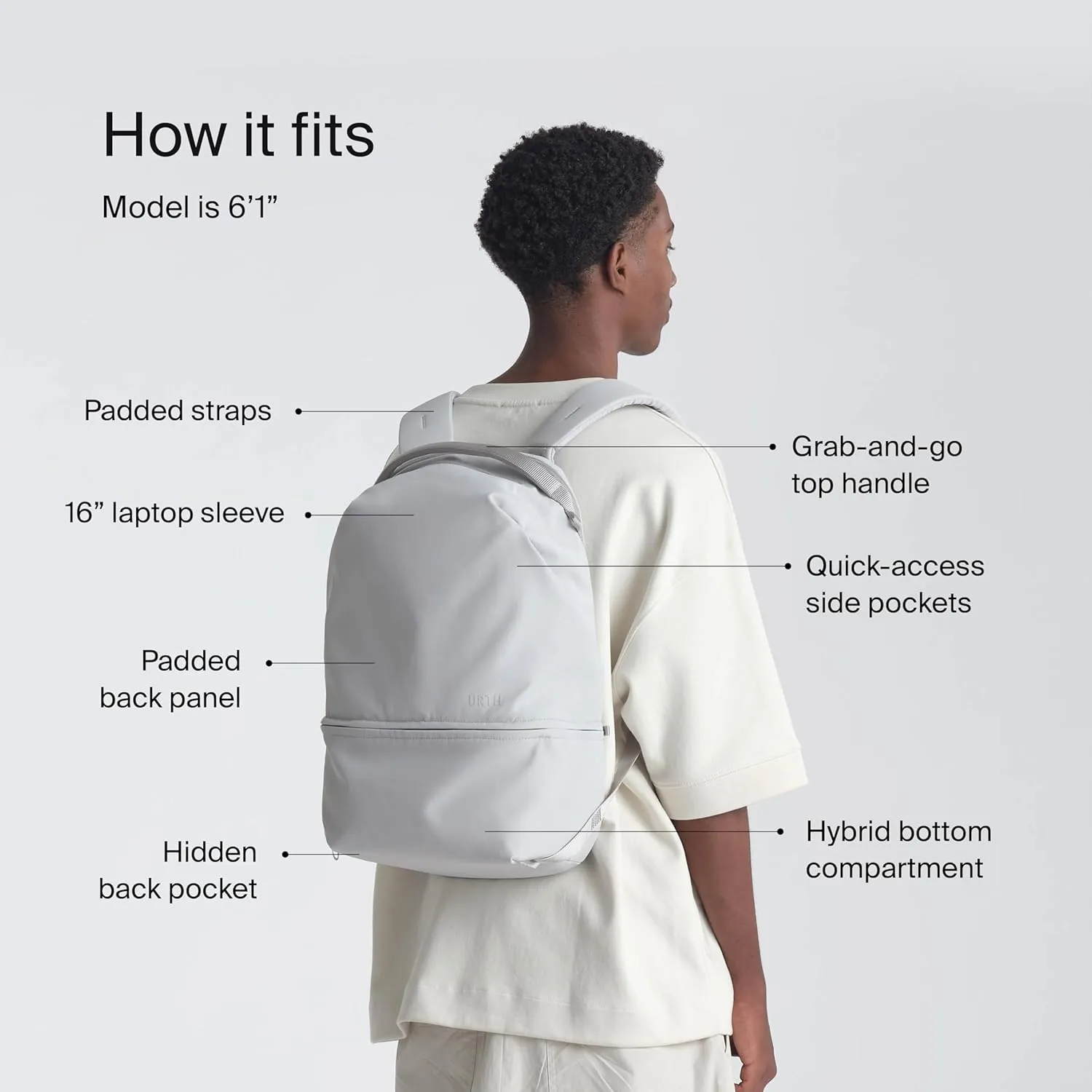 Urth Arkose 20L Modular Backpack   3.7L Camera Insert - Water Resistant, Anti-Theft, Recycled Bag for DSLR/SLR/Mirrorless, 13-16 Inch Laptop in Ash Grey