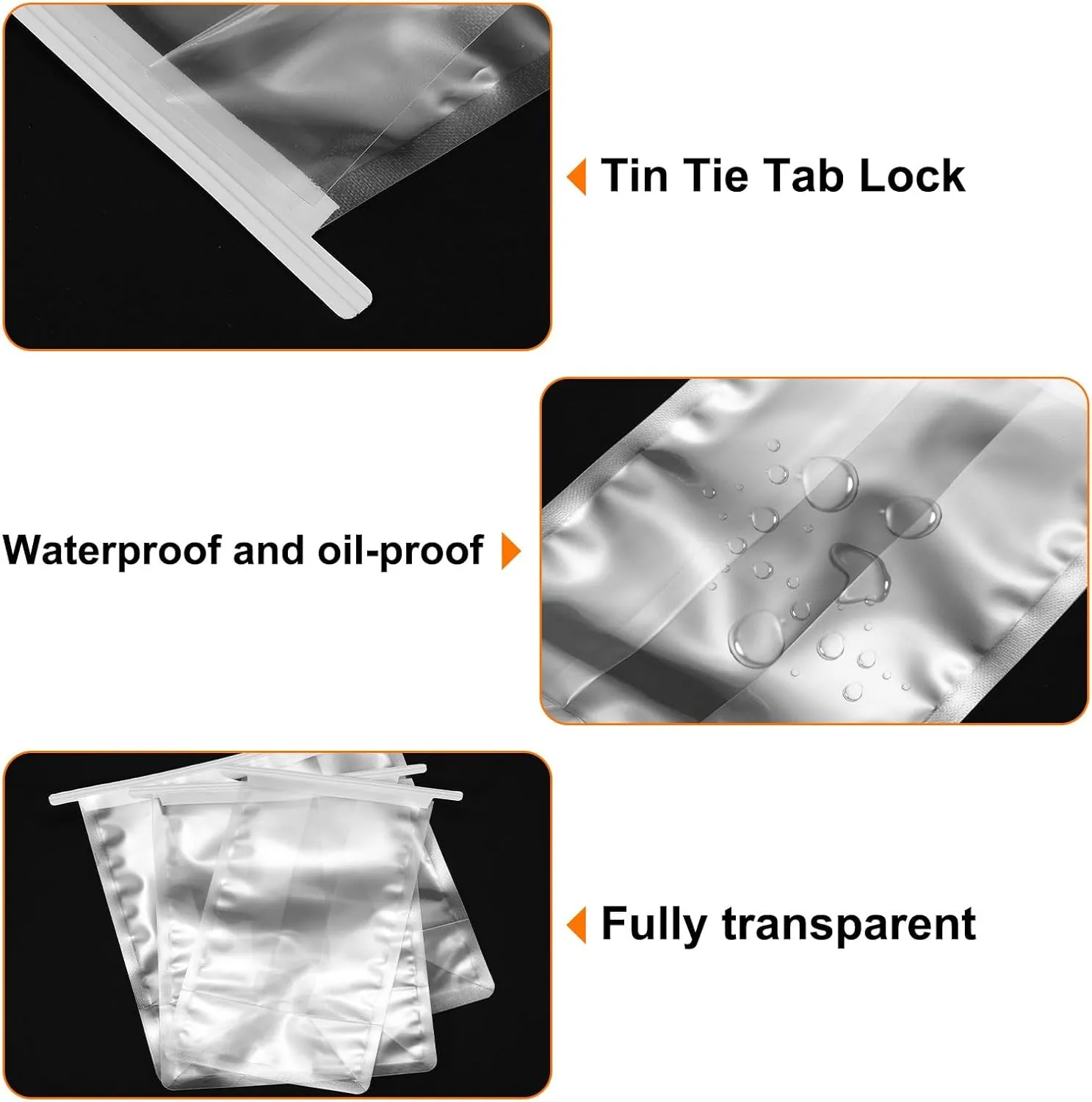 uxcell 25Pcs Bread Bags for Homemade Bread, 4.7x8.7x6.7 Inches Clear Bakery Bags with Iron Tie Tab Lock Loaf Gift Bags with Baked Foods Packaging