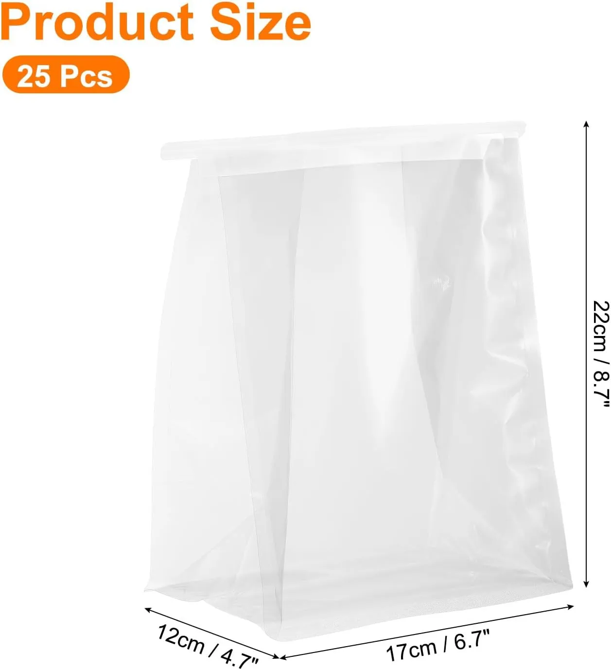 uxcell 25Pcs Bread Bags for Homemade Bread, 4.7x8.7x6.7 Inches Clear Bakery Bags with Iron Tie Tab Lock Loaf Gift Bags with Baked Foods Packaging