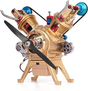 V2 Engine Model, 217 Pcs Mini All-Metal Car Double-Cylinder Engine Interal Combustion Engine Model, Science Experiment Educational Kit for Tech Enthusiast