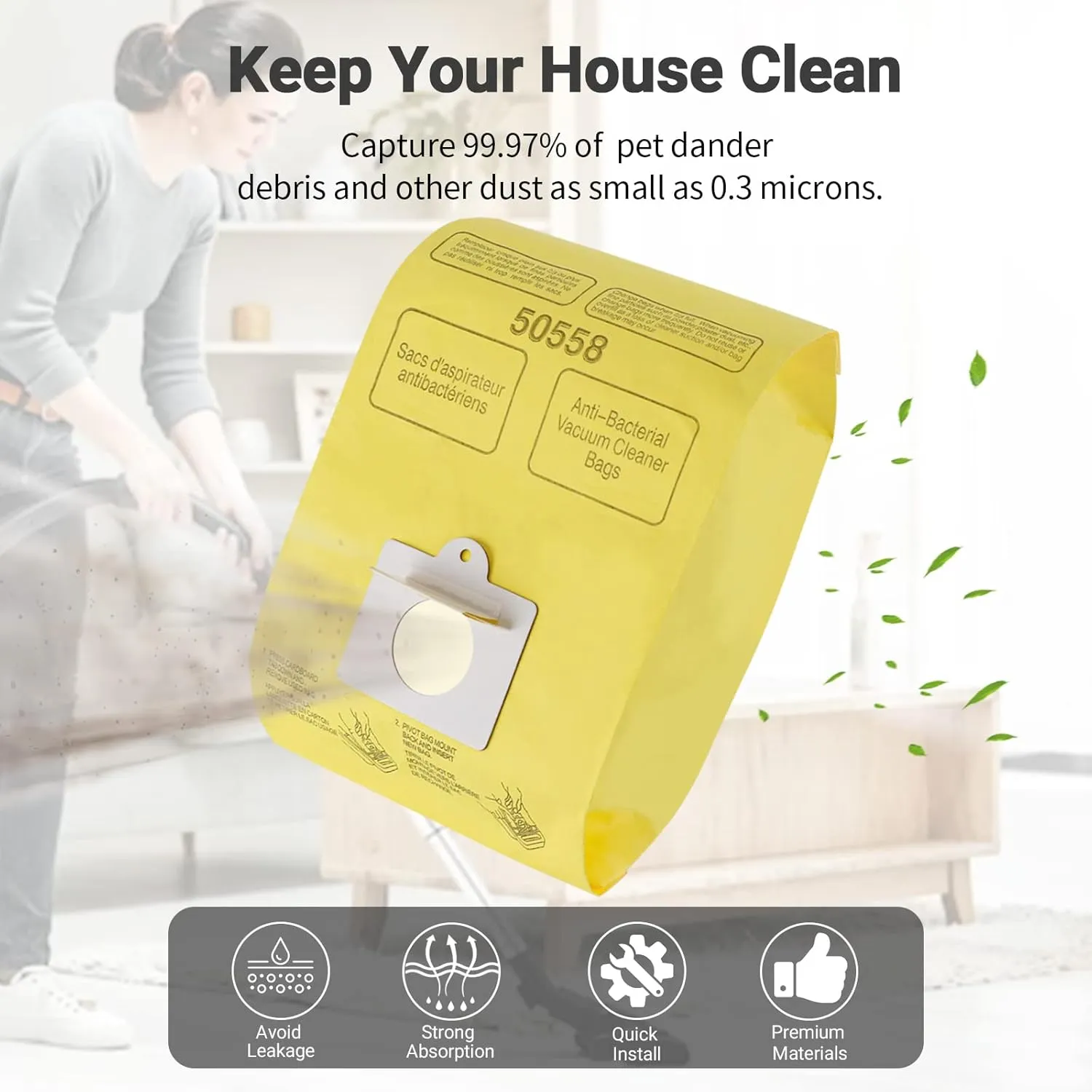 Vacuum Cleaner Bags Fit for Kenmore Canister Type C/Q 50555 50557 50558 and Type C-5, 10PCs By Improvedhand