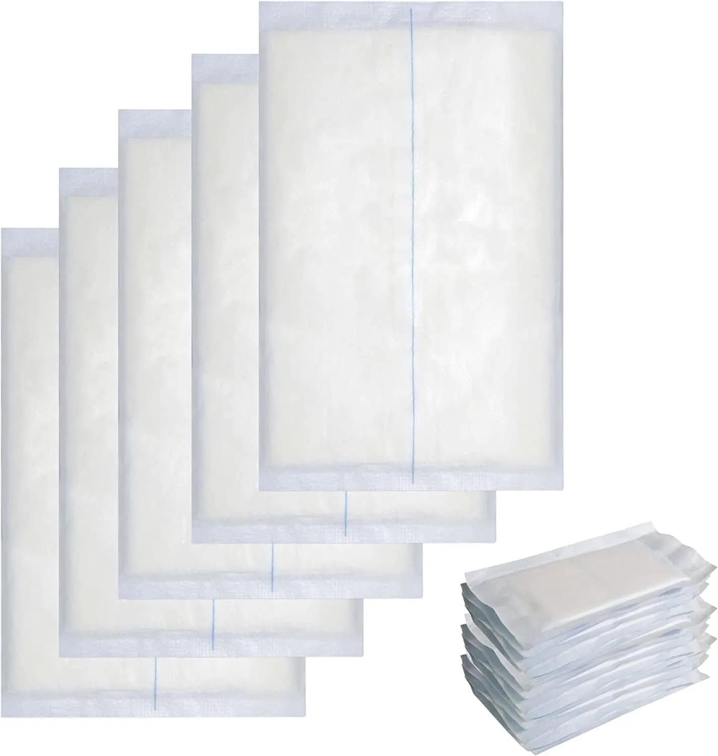 Vakly 100 ABD Combine Abdominal Pads 5x9 High Absorbency Sterile Individually Wrapped 5'' x 9'' Non-Adherent Absorbent Gauze - Heavy-Draining, Trauma and First Aid Wound Dressing
