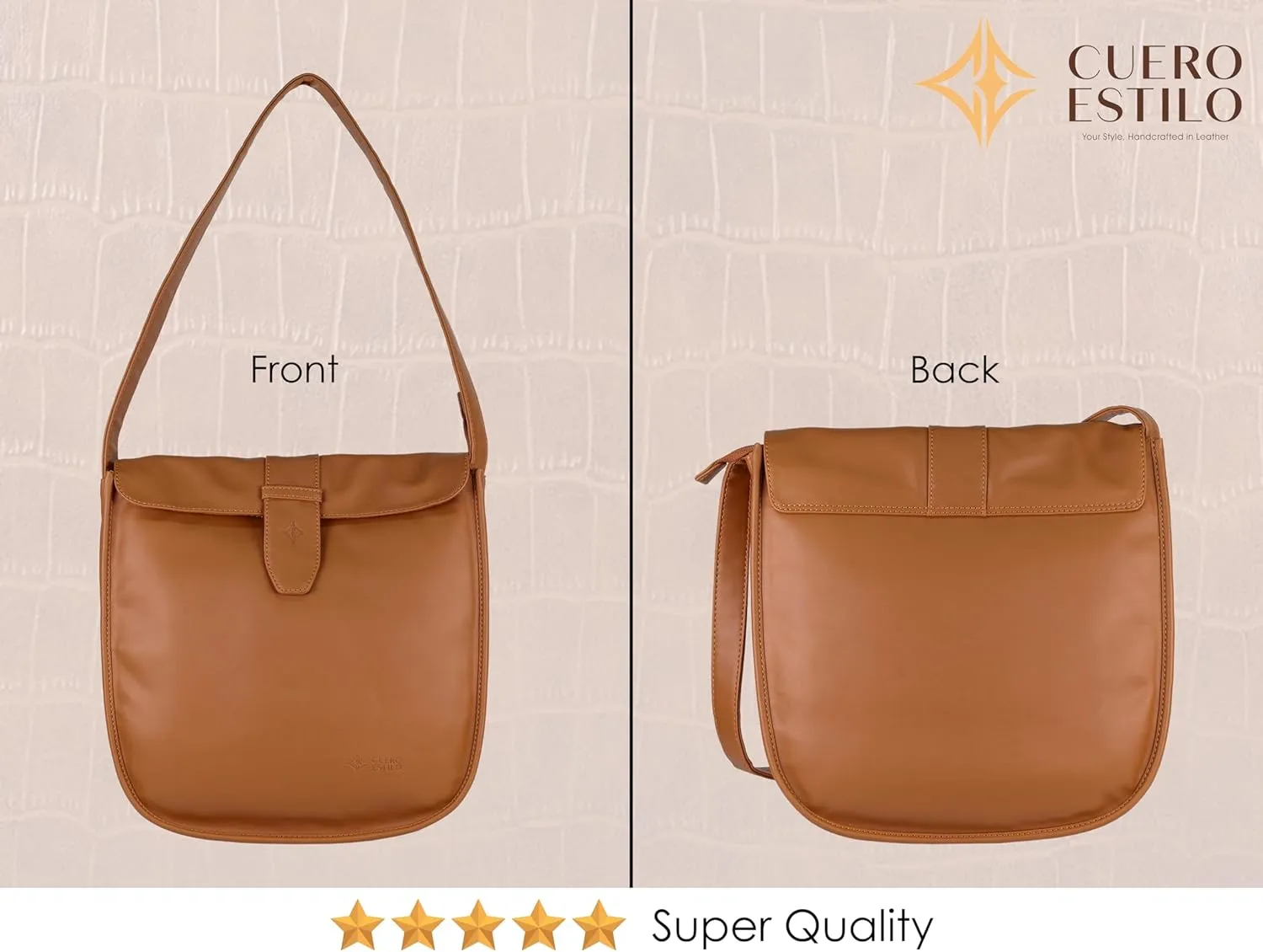 Vegan Leather Satchel for Women - Stylish & Lightweight HANDBAG with Flap Closure, Water-Resistant.