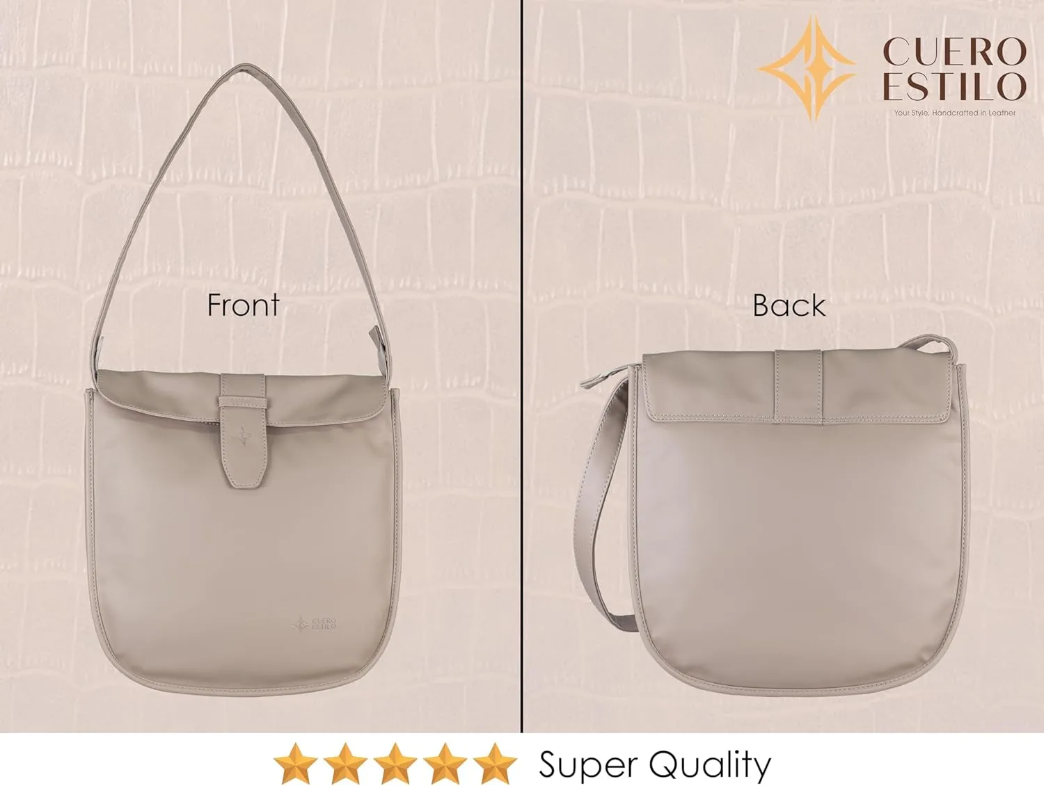 Vegan Leather Satchel for Women - Stylish & Lightweight HANDBAG with Flap Closure, Water-Resistant.